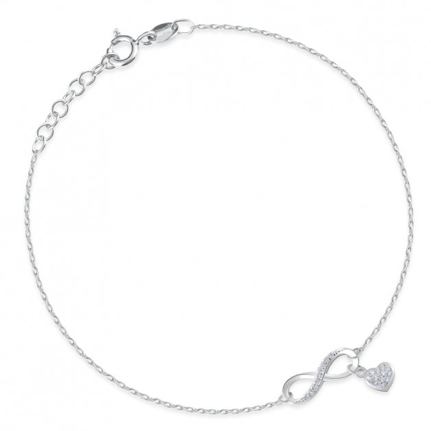 Infinity Damen Armband 925 Silber + Geschenkbox mit Gravur