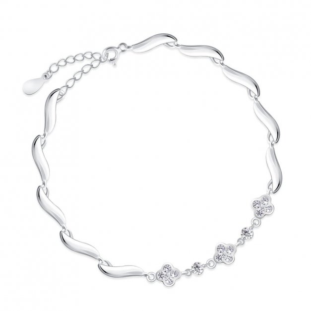 Glamour Damen Armband 925 Silber mit Kristallen + Geschenkbox mit Gravur