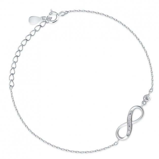 Infinity Damen Armband 925 Silber mit Unendlichkeitszeichen + Geschenkbox mit Gravur