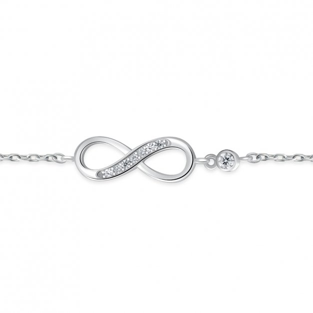 Infinity Damen Armband 925 Silber mit Unendlichkeitszeichen + Geschenkbox mit Gravur