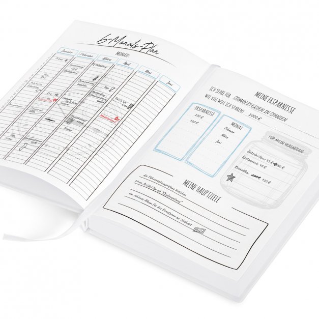 Undatierter Terminplaner im Hardcover im A5-Format für einen Mann, Geometrisches Motiv