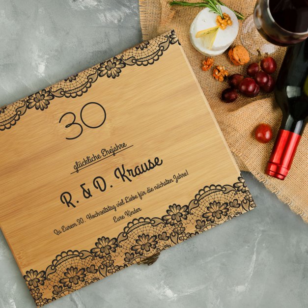 6er Weinflaschenöffner-Set mit Aufdruck für ein Ehepaar zum 30. Hochzeitstag