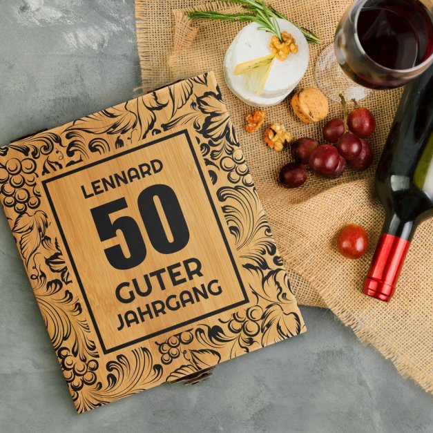 4er Weinzubehör-Set mit Aufdruck für ihn zum 50. Geburtstag Jubiläum