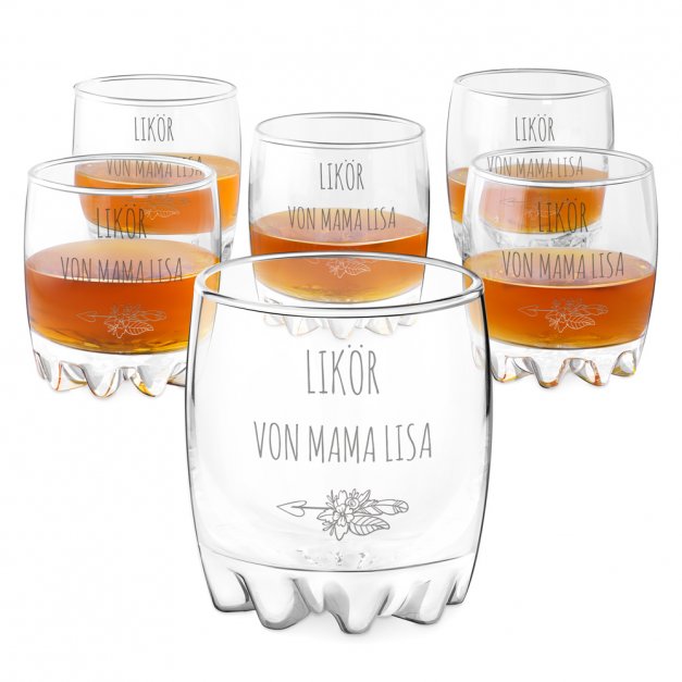 Sylvana 6er Whisky Gläser Set mit Gravur für Ihre Mama