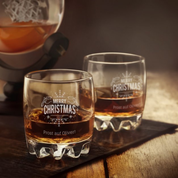 Sylvana 6er Whisky Gläser Set mit Gravur für sie zum Weihnachtsfest