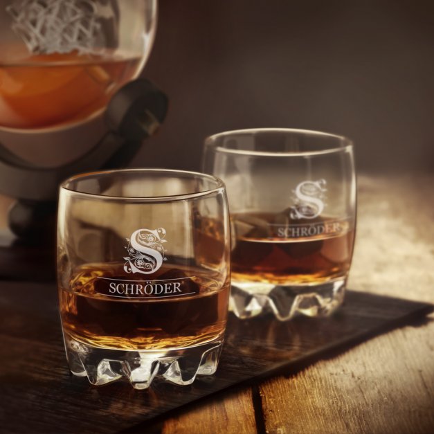 Sylvana 6er Whisky Gläser Set mit eingravierter Initiale