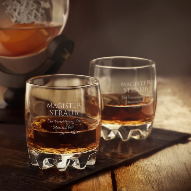 Sylvana 6er Whisky Gläser Set mit Gravur für einen Magister