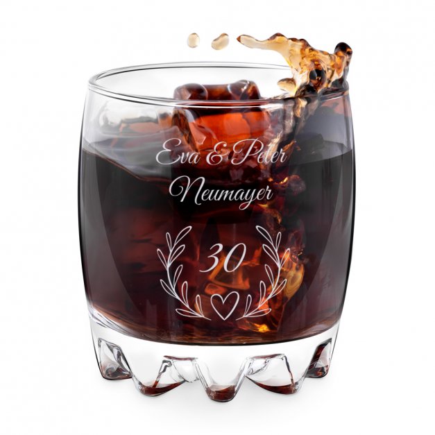 Sylvana Whisky Glas mit Gravur für ein Paar zum 30. Hochzeitstag