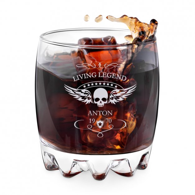 Sylvana Whisky Glas mit Gravur für einen Motorradfan