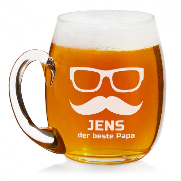 Glas Bierkrug mit Gravur für Ihren Papa