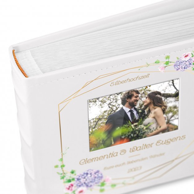 kleines Fotoalbum mit Sichtfenster mit Aufdruck für Ihre Eltern zur Silbernen Hochzeit