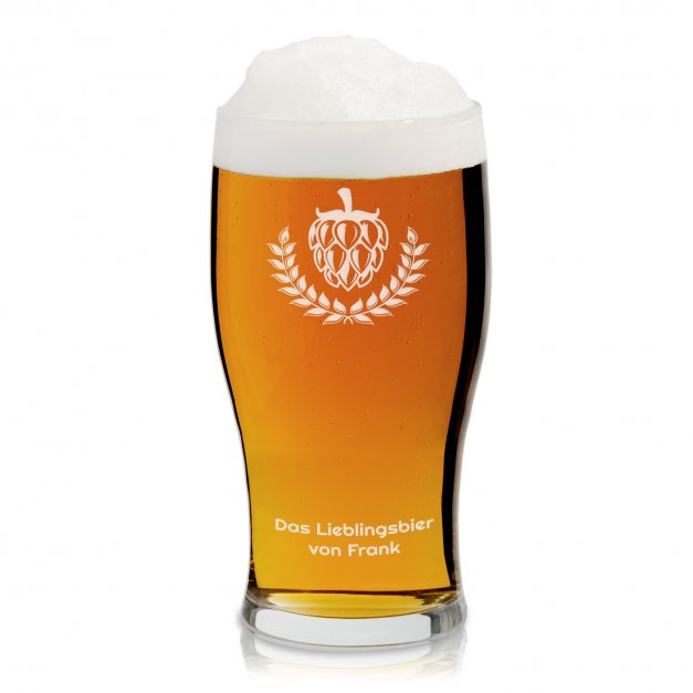 Bierglas mit Gravur für einen Bierkenner