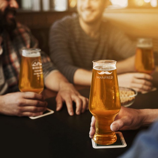 Splendour Bierglas mit Gravur für ihn einen Schnurrbartfan