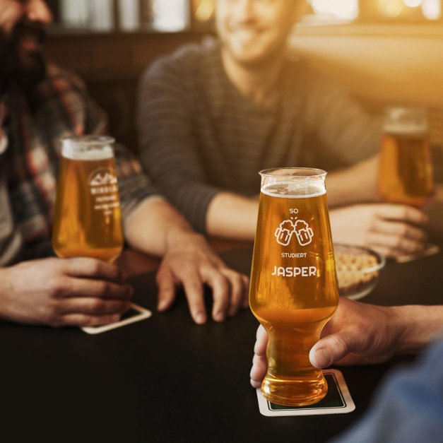 Splendour Bierglas mit Gravur für einen Studenten, Partygänger zum Jubiläum