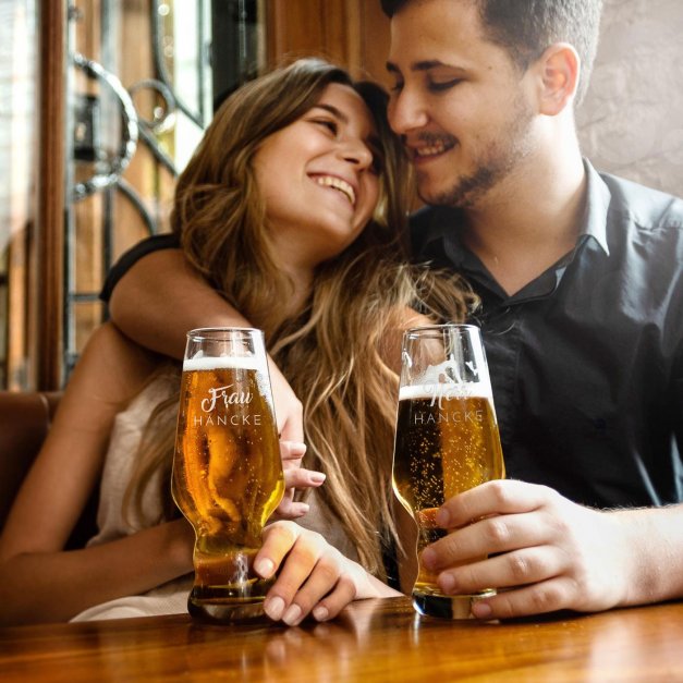 Splendour 2er Biergläser Set mit Gravur für ein besonderes Paar