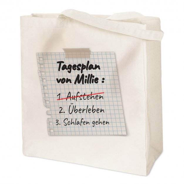 Beige Baumwolltasche mit Aufdruck für sie zum Geburtstag