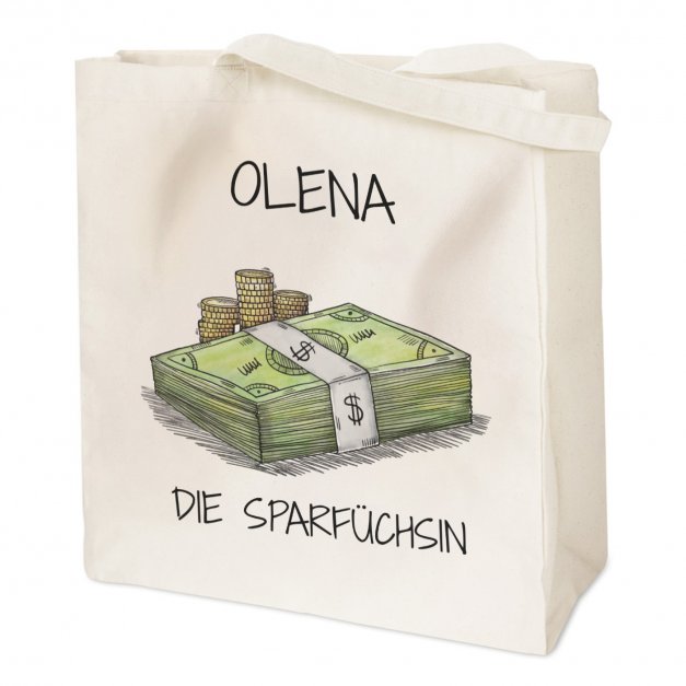 Beige Baumwolltasche mit Aufdruck für eine Buchhalterin zum Geburtstag