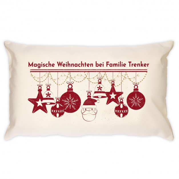 Dekokissen mit Aufdruck für ein Paar zu Weihnachten