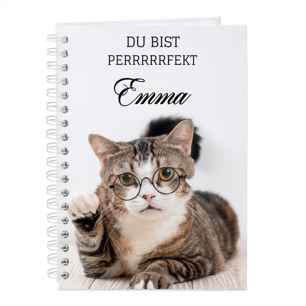 Notizbuch mit Aufdruck für eine Katzenmama als Geburtstagsgeschenk