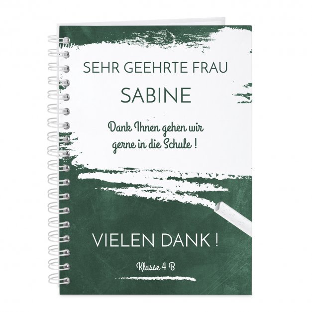 Ringbuch mit Aufdruck für einen Klassenlehrer zum Lehrertag