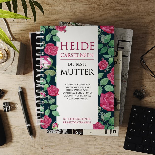 Notizheft im Hardcover mit Aufdruck für Mama als Muttertagsgeschenk