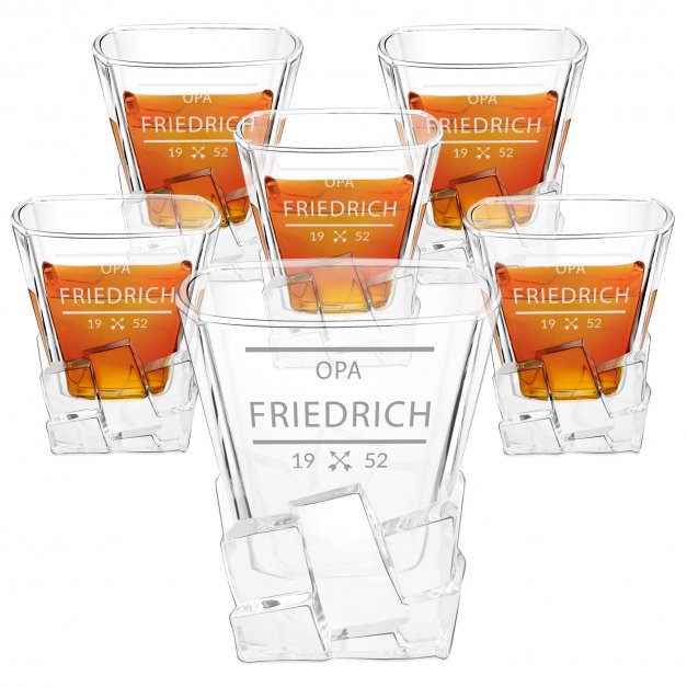 Ice Blink 6er Whisky Gläser Set mit Gravur für Ihren Großvater zum Geburtstag