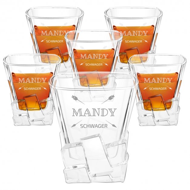 Ice Blink 6er Whisky Gläser Set mit Gravur für Ihren Schwager zum Jubiläum