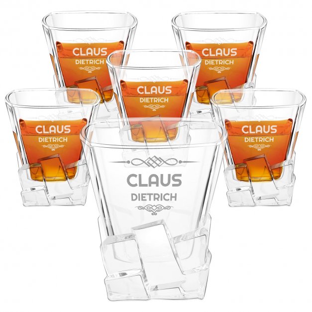 Ice Blink 6er Whisky Gläser Set mit Gravur für einen Mann mit Klasse