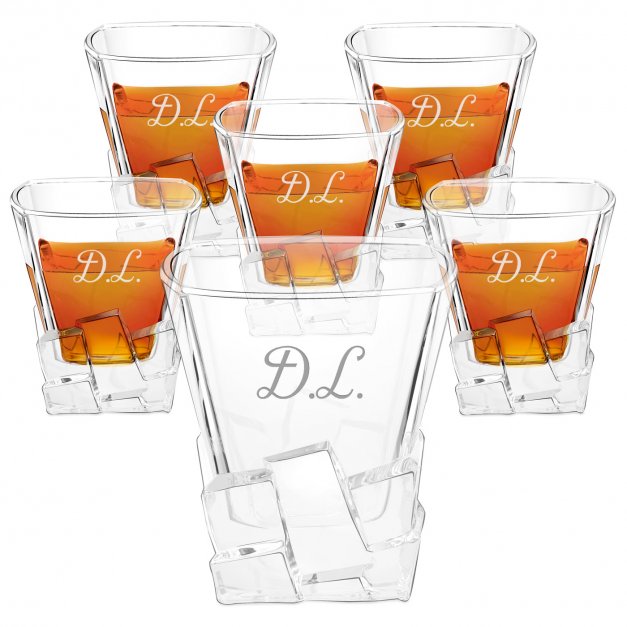 Ice Blink 6er Whisky Gläser Set mit Gravur für einen eleganten Gentleman