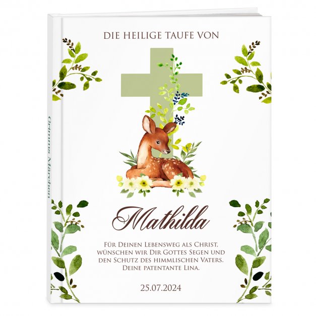 Grimms-Märchenbuch für Kinder mit Aufdruck Taufe