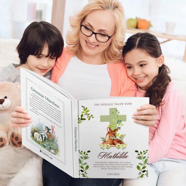 Grimms-Märchenbuch für Kinder mit Aufdruck Taufe