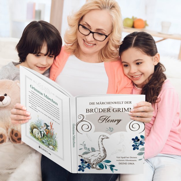 Grimms-Märchenbuch für Kinder mit Aufdruck Gans