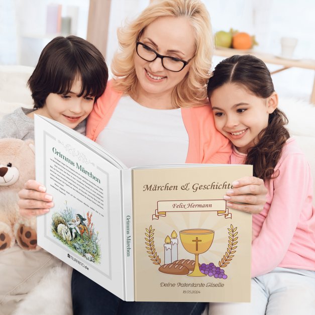 Grimms-Märchenbuch für Kinder mit Aufdruck Erste Heilige Kommunion