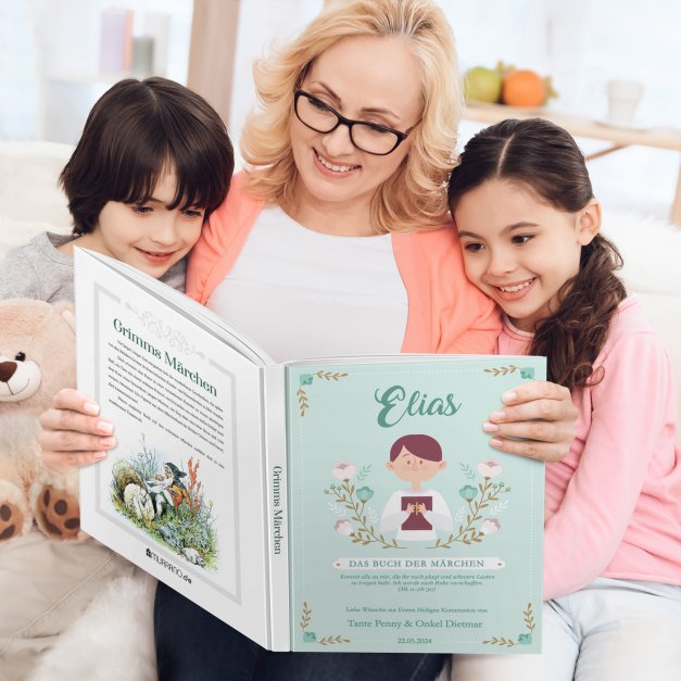 Grimms-Märchenbuch für Kinder mit Aufdruck Erstkommunionkind