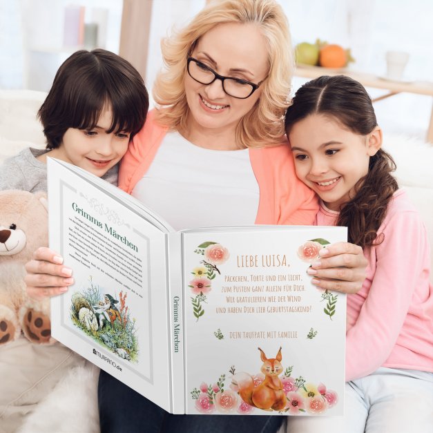 Grimms-Märchenbuch für Kinder mit Aufdruck Blumen