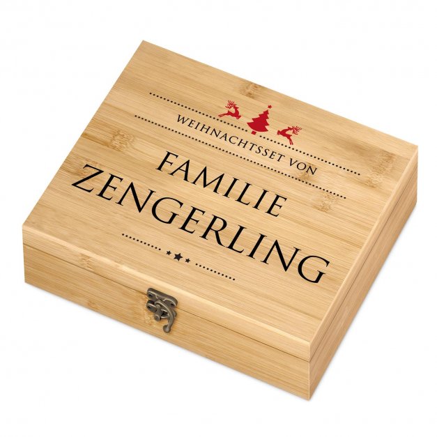 6er Weinzubehör-Set mit Aufdruck für ein Paar oder eine Familie zu Weihnachten