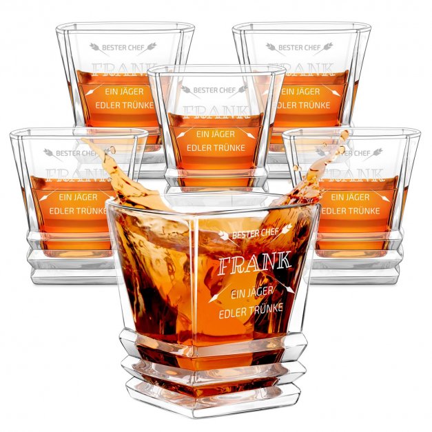 Geometric 6er Whisky Gläser Set mit Gravur für Ihren Schwager