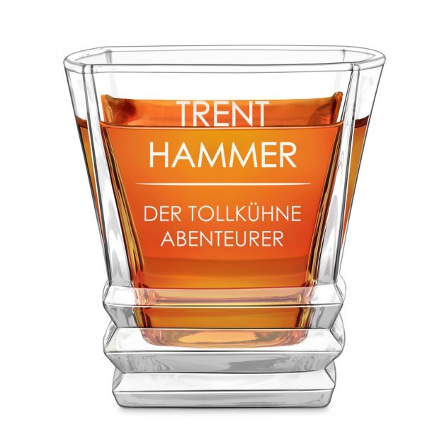 Geometric 6er Whisky Gläser Set mit Gravur für einen Reisenden, Jäger