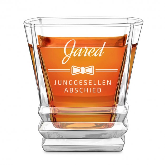 Geometric 6er Whisky Gläser Set mit Gravur zum Junggesellenabschied