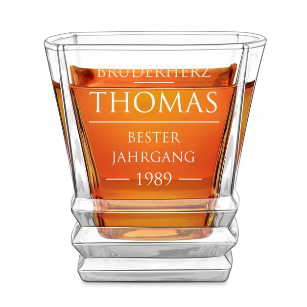 Geometric Whisky Glas mit Gravur für Ihren Bruder zum Geburtstag