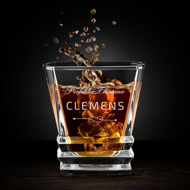 Geometric Whisky Glas mit Gravur für Ihren Ehemann