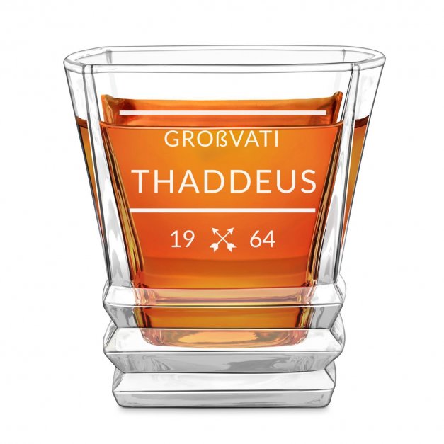 Geometric Whisky Glas mit Gravur für Ihren Opa zum Geburtstag