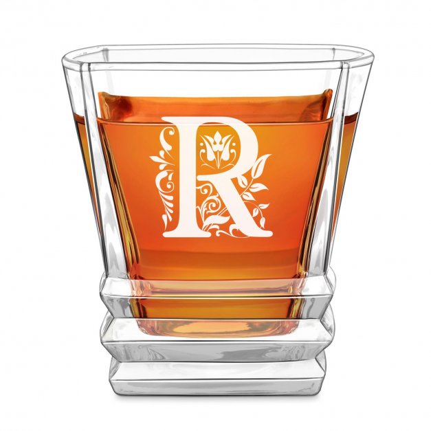 Geometric Whisky Glas mit Initiale und Gravur