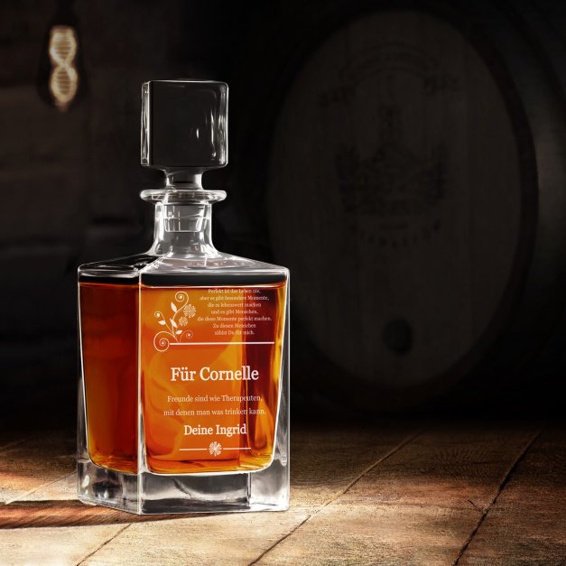 Cube Whisky Karaffe mit Gravur für ihn als Dankeschön