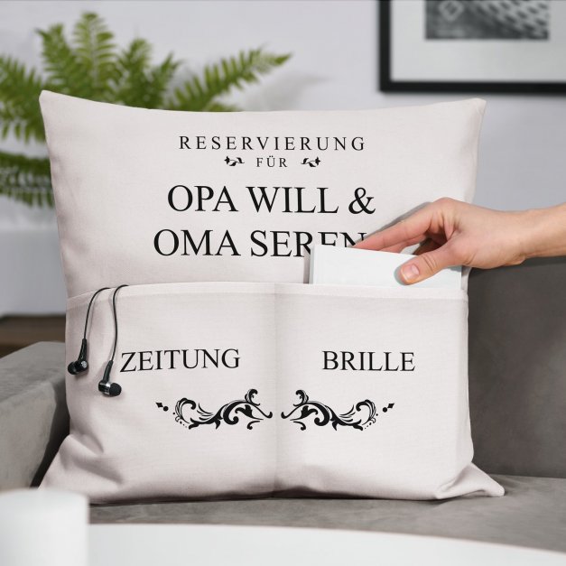 Dekokissen mit Aufdruck für Ihre Oma und Ihren Opa als Dankeschön