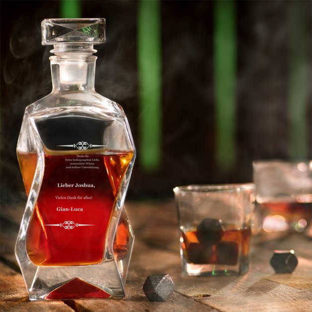 Whisky Karaffe Set mit 6 Gläsern mit eingravierter Widmung für ihn