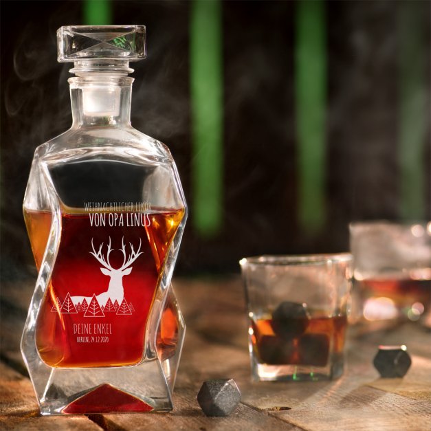 Whisky Karaffe Set mit 6 Gläsern mit Gravur für Ihren Opa zu Weihnachten