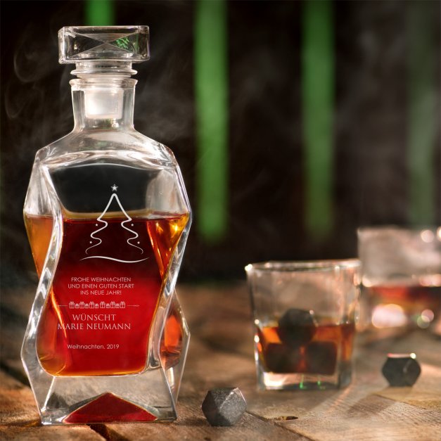 Whisky Karaffe Set mit 6 Gläsern mit Gravur für sie zu Weihnachten