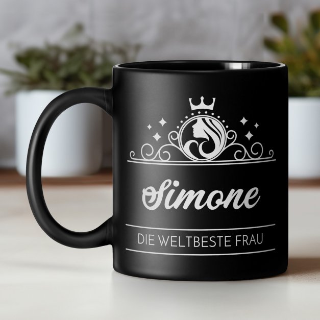 Kaffeebecher aus Matt Keramik mit Gravur für sie zum Frauentag