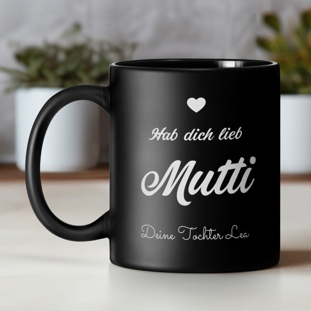 Kaffeebecher aus Matt Keramik mit Gravur für Ihre Mama